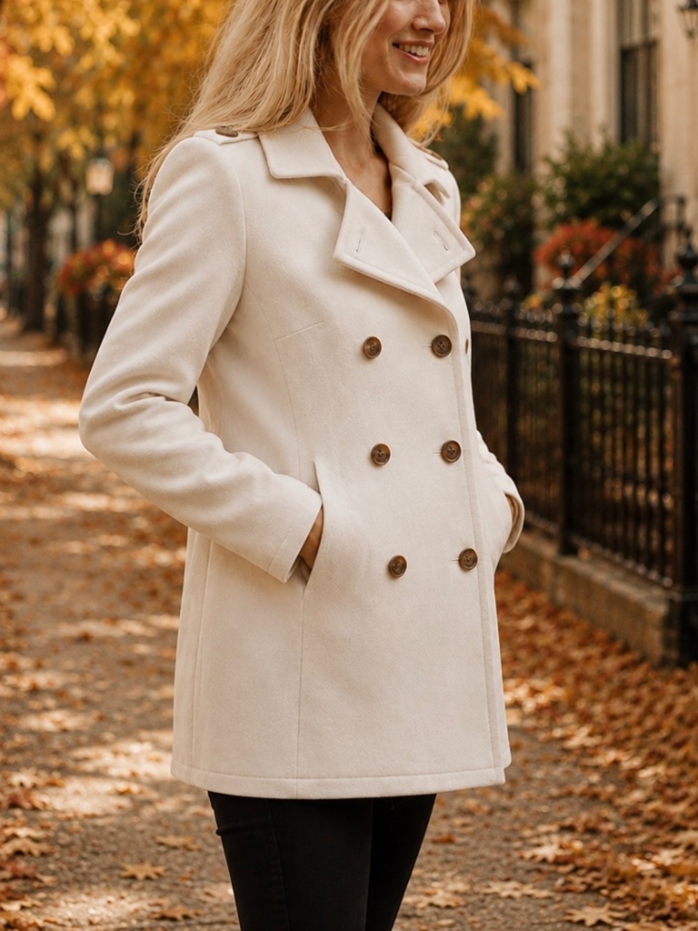J. Crew Off-White Pea Coat